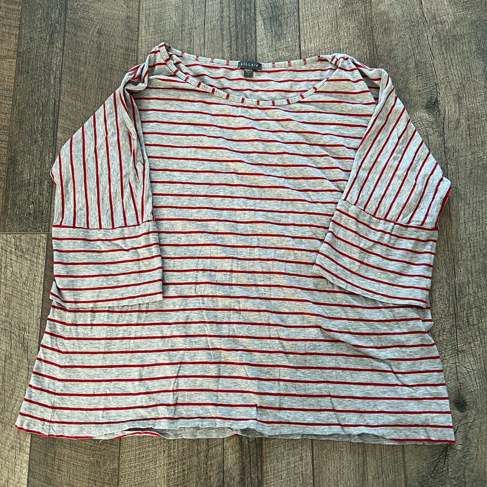 Lilla P large red and gray shirt